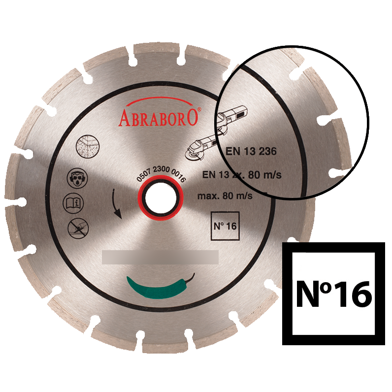 Abraboro 125 x 22.23 mm No.16 univerzális gyémánttárcsa, 6 db/csomag termék fő termékképe