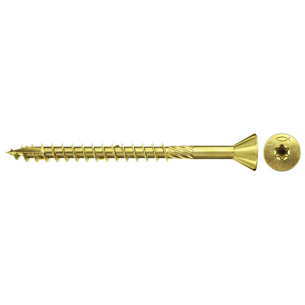 Fischer FDF-ST 4.0 x 40 YZP 200 süllyesztett fejű 75°, sárgára horganyzott, részmenetes MDF csavar, TX behajtással, 200 db/csomag termék fő termékképe