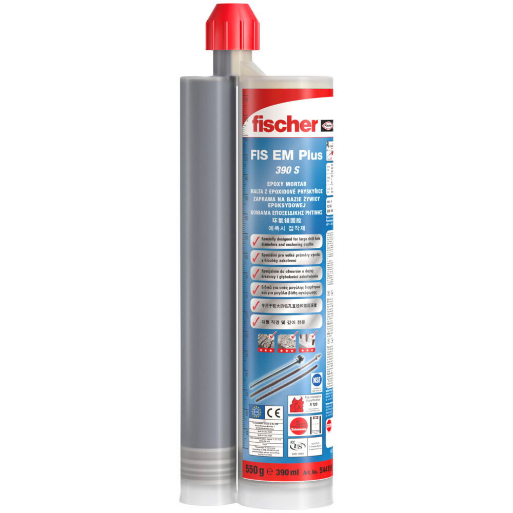 Fischer FIS EM Plus 390 S injektáló ragasztó, 390 ml + 2 db FIS MR Plus keverőszár termék fő termékképe