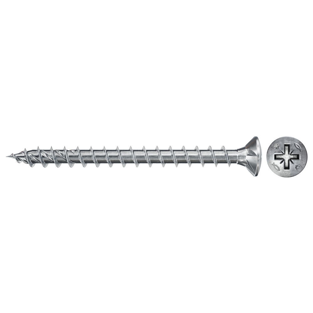 Fischer FPF II RZF 4.0 x 45 BC 500 süllyesztett lencsefejű, kékre horganyzott, végigmenetes forgácslapcsavar, PZ behajtással, 500 db/csomag termék fő termékképe