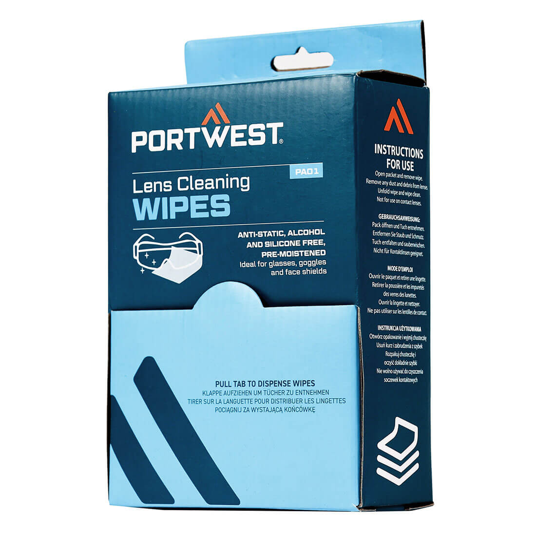 Portwest PA01 - Szemüvegtisztító kendő, fehér, 100 db/csomag termék fő termékképe
